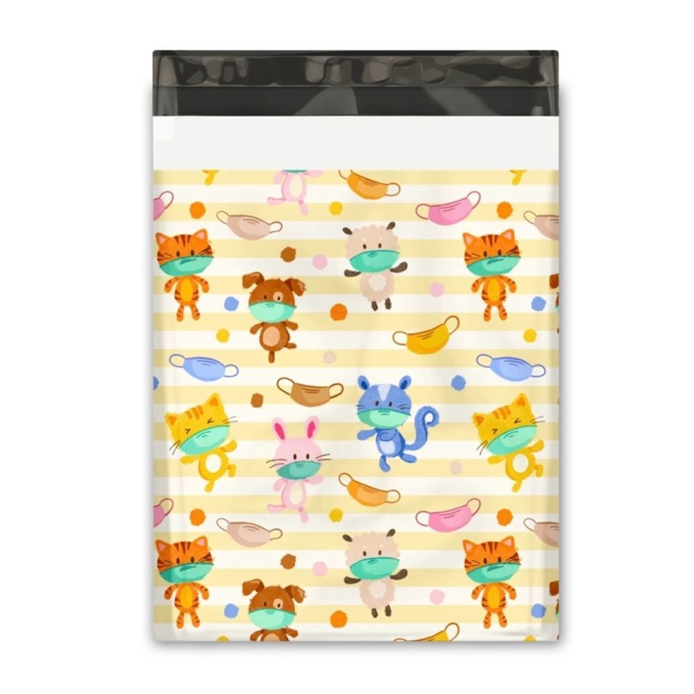 25CT 10x13 Masked Animals Poly Mailers Shipping Premium Printed Bags
